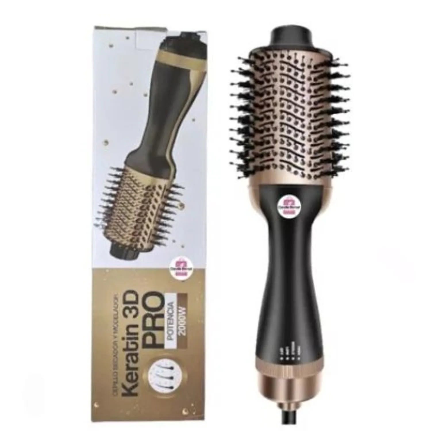Keratin 3D Pro 2000W Hot Air Brush (With Free Heat Protector Spray)